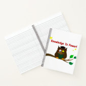 Leesend Wise Owl Notitieboek (Binnen)