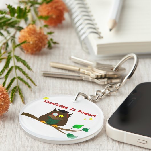 Leesend Wise Owl Sleutelhanger (Voorkant Rechts)