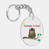 Leesend Wise Owl Sleutelhanger (Voorkant Links)