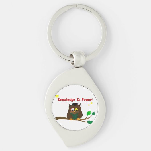 Leesend Wise Owl Sleutelhanger (Voorkant)