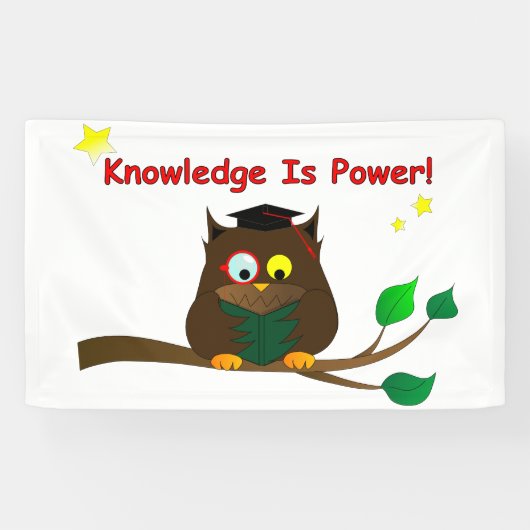 Leesend Wise Owl Spandoek (Horizontaal)