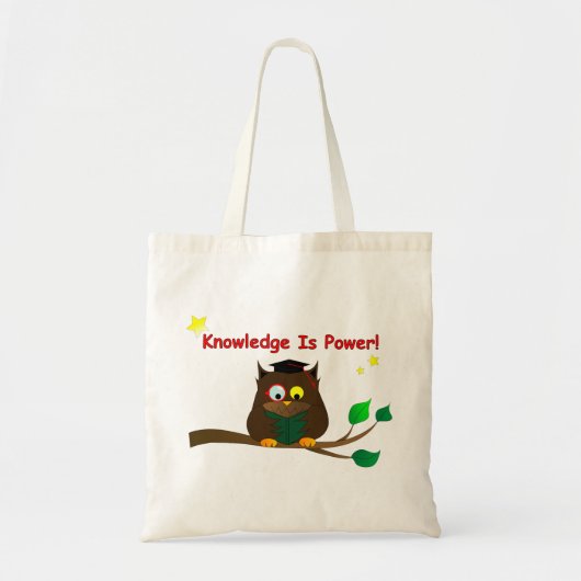 Leesend Wise Owl Tote Bag (Voorkant)