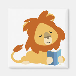 Leesende Cartoon Lion magnet