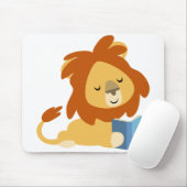 Leesende Cartoon Lion mousepad Muismat (Met muis)