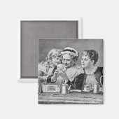 Leesende thea Leaves Magneet (Voorkant / Achterkant)