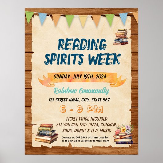 Leesgeest week leraar flyer poster (Voorkant)