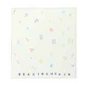 Leesgewicht vrouw 5,5x6 notitieblok (Voorkant)