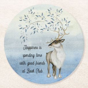 Leesgroep boekenclub ronde kartonnen onderzetter