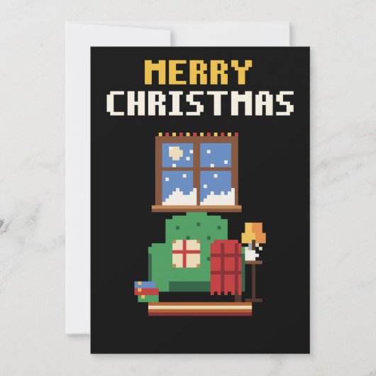 Leeshoek Pixel Art Kerstkaart (Voorkant)