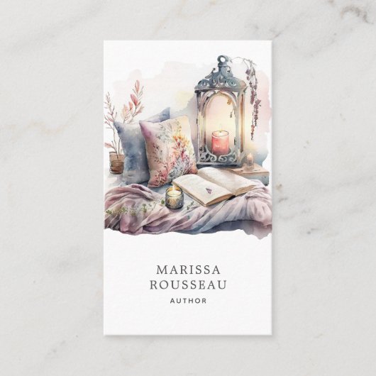 Leeshoek schrijver Waterverf auteur Visitekaartje (Voorkant)