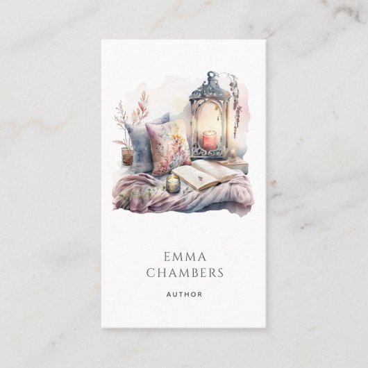 Leeshoek schrijver Waterverf auteur Visitekaartje (Voorkant)