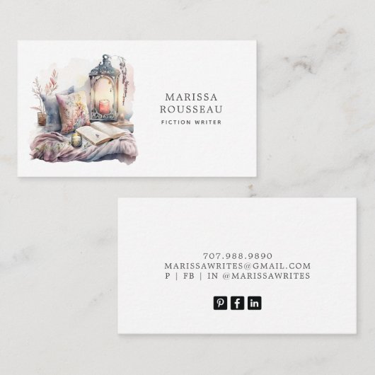 Leeshoek voor Waterverf van schrijfmachine Visitekaartje (Voorkant / Achterkant)