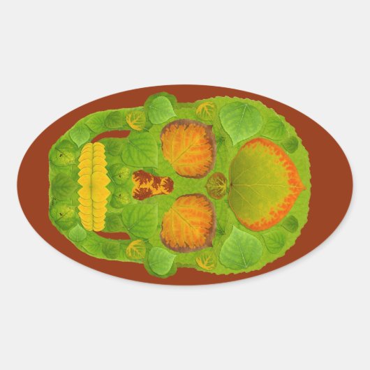 Leeshuid van spen 10 ovale sticker (Voorkant)