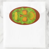 Leeshuid van spen 10 ovale sticker (Tas)