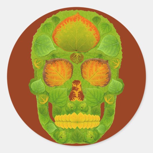 Leeshuid van spen 10 ronde sticker (Voorkant)