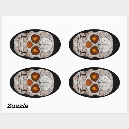 Leeshuid van spen 11 ovale sticker (Vel)