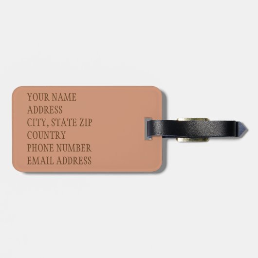 Leeshuid van spen 12 bagagelabel (Achterkant horizontaal)