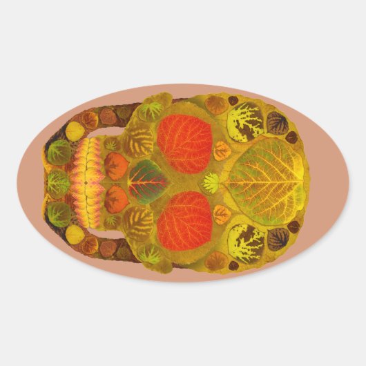 Leeshuid van spen 12 ovale sticker (Voorkant)