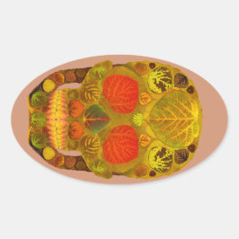 Leeshuid van spen 12 ovale sticker