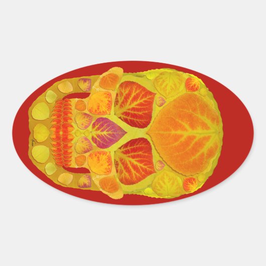 Leeshuid van spen 13 ovale sticker (Voorkant)