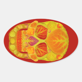 Leeshuid van spen 13 ovale sticker