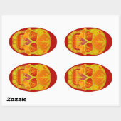 Leeshuid van spen 13 ovale sticker (Vel)