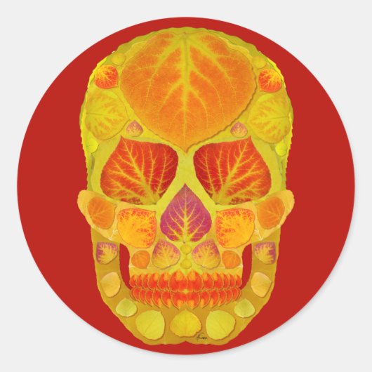 Leeshuid van spen 13 ronde sticker (Voorkant)