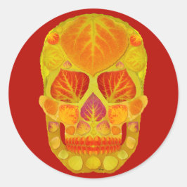 Leeshuid van spen 13 ronde sticker