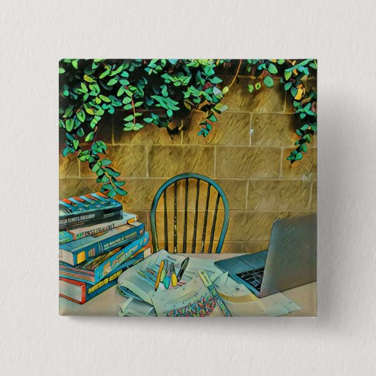 leesillustraties vierkante button 5,1 cm (Voorkant)