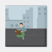 Leesjongen - magneet (Voorkant)