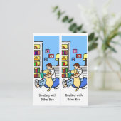 Leesjongen met gele Bladwijzer Roo van Labrador Briefkaart (Staand voorkant)