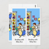 Leesjongen met gele Bladwijzer Roo van Labrador Briefkaart (Voorkant / Achterkant)