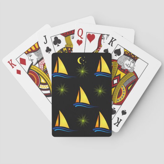 Leeskaart voor zeilboot pokerkaarten (Achterkant)