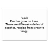 Leeskaarten voor pieppervoedingsproducten voor vol kaart (Achterkant)