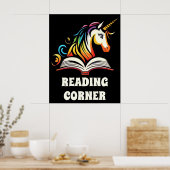 Leeskamer Regenboog Eenhoorn Poster (Keuken)