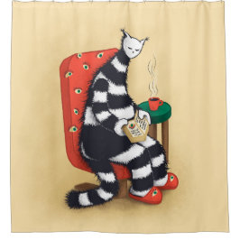 Leeskastalafdruk Douchegordijn