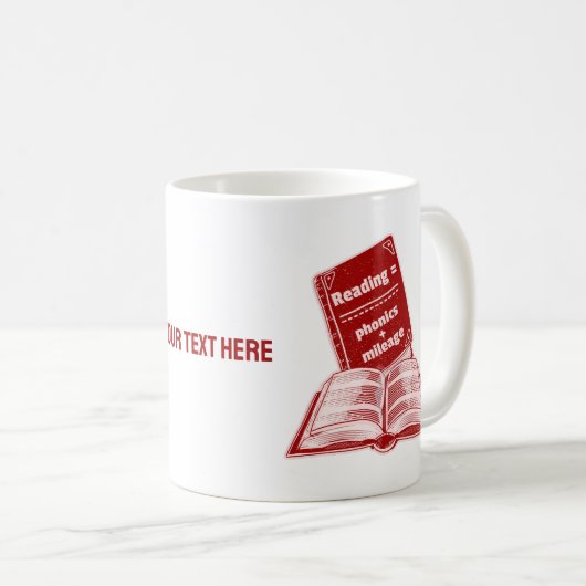 Leeskilometerstand Phonics Koffiemok (Voorkant rechts)