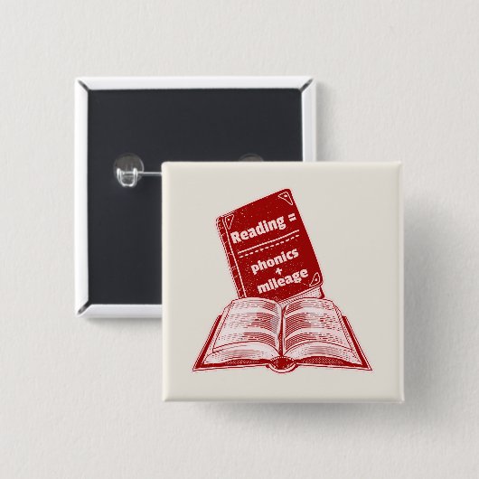 Leeskilometerstand Phonics Vierkante Button 5,1 Cm (Voorkant /achterkant)