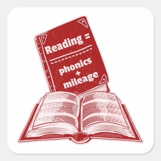 Leeskilometerstand Phonics Vierkante Sticker (Voorkant)