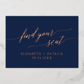 Leeskoptekst van de legante Folie marinescheepvaar Folie Uitnodiging (Voorkant)