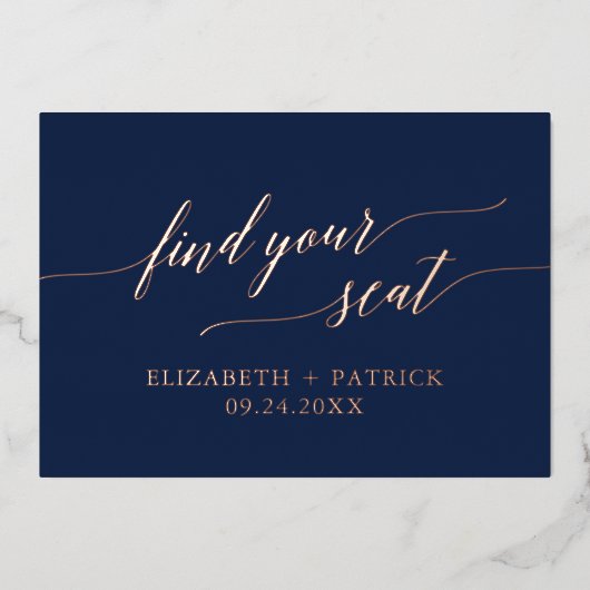 Leeskoptekst van de legante Folie marinescheepvaar Folie Uitnodiging (Voorkant)