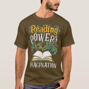 Leeskracht Verbeeldingskracht Boeken met boekworm  T-shirt