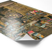 Leeslappen geven librariaanse ladder foto afdruk (Hoek)