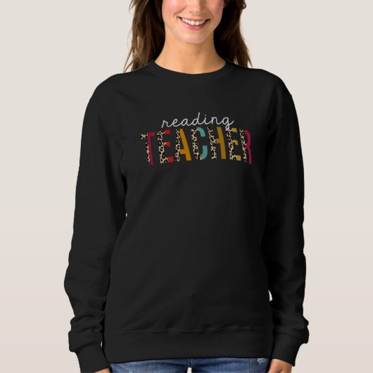 Leesleraar Lopard Print Teaching Appreciati Trui (Voorkant)