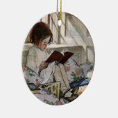  leesmeisje keramisch ornament (Rechts)