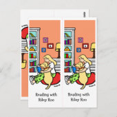 Leesmeisje met gele labrador Bladwijzer Roo Briefkaart (Voorkant / Achterkant)