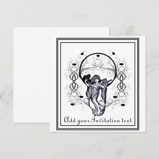  leesmeisje, Uitnodigingen (Voorkant / Achterkant)