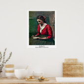 Leesmeisje van Jean-Baptiste Camille Corot Poster (Keuken)
