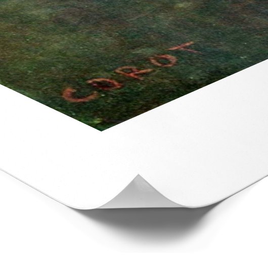 Leesmeisje van Jean-Baptiste Camille Corot Poster (Hoek)