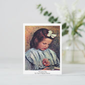 Leesmeisje van Pierre-Auguste Renoir Briefkaart (Staand voorkant)